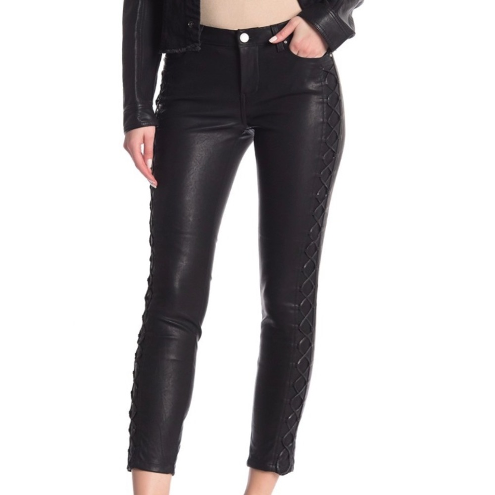 BlankNYC black side laced faux leather pants